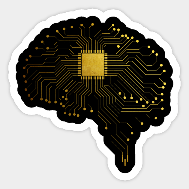 Programmer CPU Brain Coder IT Sticker by magazin